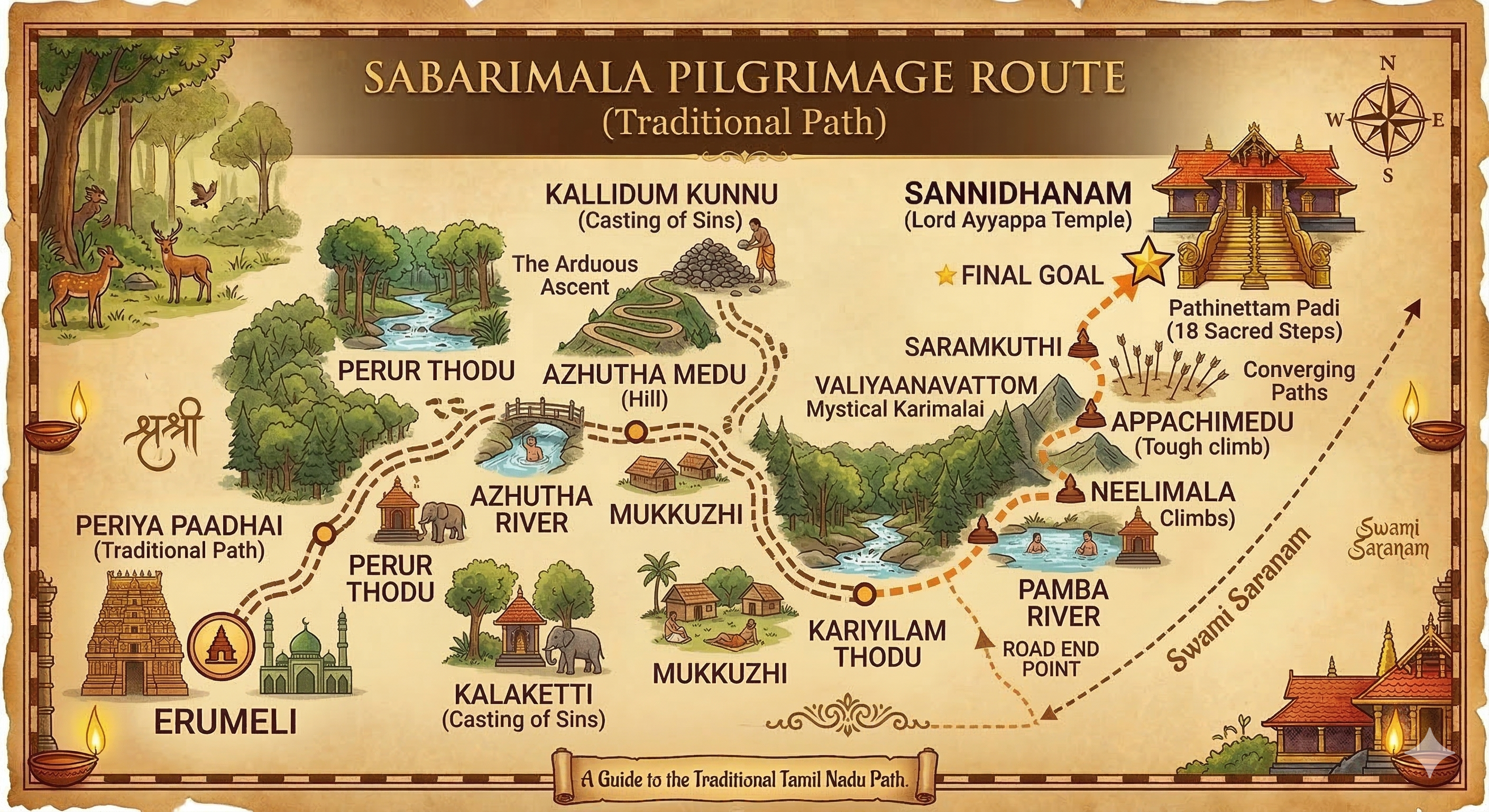 Traditional pathway from Erumeli to Sannidhanam